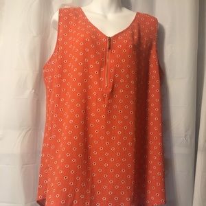 Pink/white sleeveless tank top blouse size XL